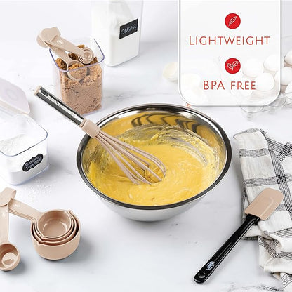 Kitchen Utensils Set, Cooking Utensil Set Kitchen Gadgets, Pots and Pans set Nonstick and Heat Resistant, 24 Pcs Nylon and Stainless Steel, Spatula Set, Apartment Essentials Kitchen Cookware Sets
