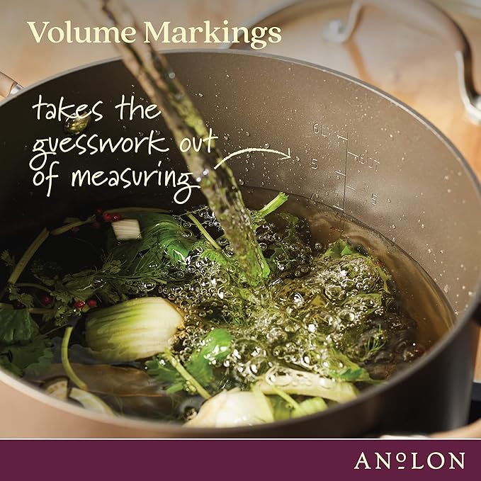 Anolon Advanced Home Hard Anodized Nonstick Cookware Set, Non Stick Pots and Pan Set, 9-Piece, Bronze