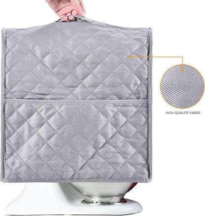Stand Mixer Cover compatible with Kitchenaid Mixer, Fits All Tilt Head & Bowl Lift Models,Pure Cottot,Fine, Soft, Not Easy to Fade, Not Easy To Pilling (Grey, Fits for 4.5-Quart and All 5-Quart)