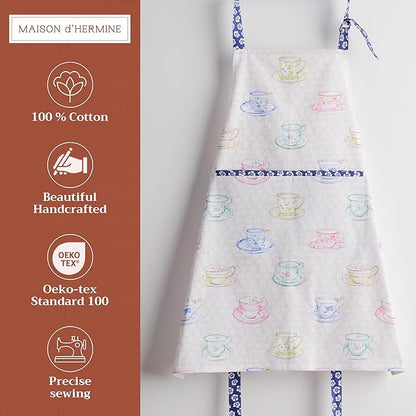 Maison d' Hermine 100% Cotton Apron for women with Pocket Kitchen Chef Apron for Men Cooking Spring Summer