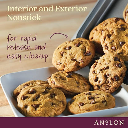 Anolon Advanced Nonstick Bakeware/Baking Sheet and Cooling Rack Set, 2 Piece, Gray