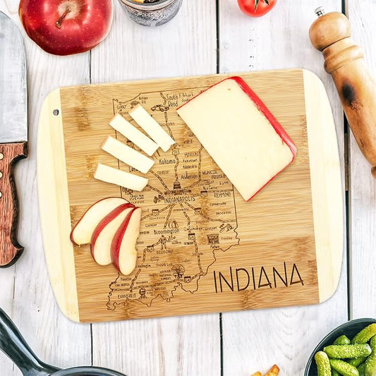 Totally Bamboo A Slice of Life Indiana State Serving and Cutting Board, 11" x 8.75"