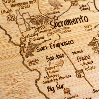 Totally Bamboo A Slice of Life California State Serving and Cutting Board, 11" x 8.75"