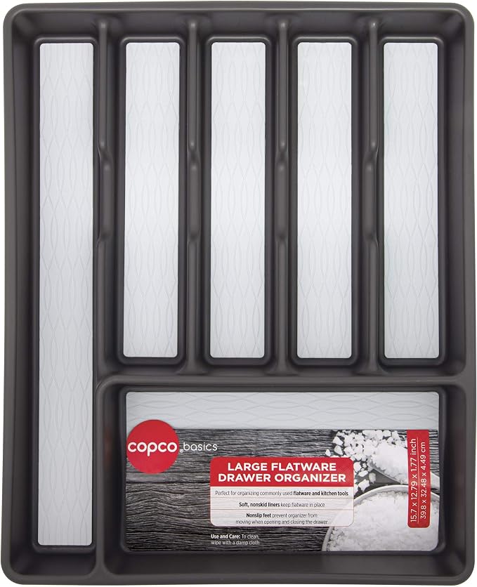 Copco Basics 6 Compartment Organizer, Charcoal Gray/Light Gray