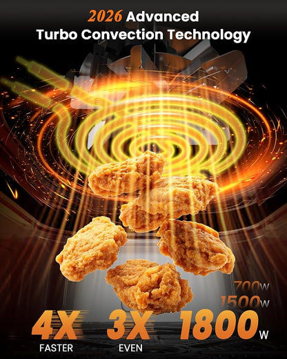 Nuwave Brio Plus Air Fryer 8 Qt, New & Improved, PFAS-FREE, 7 Digital One-Touch Cook Functions that AIR FRY, BAKE, ROAST, DEHYDRATE, TOAST, REHEAT, PREHEAT, 150 Presets, 50°F~400°F (Cream)