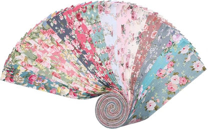 Nodsaw Jelly Rolls for Quilting Clearance 42 Strip 2.5" x 44" - Cotton Jelly Roll Fabric Strips for Quilting, Sewing, Blanket, Rug, Home Decor, and Purse Making, Rose Floral