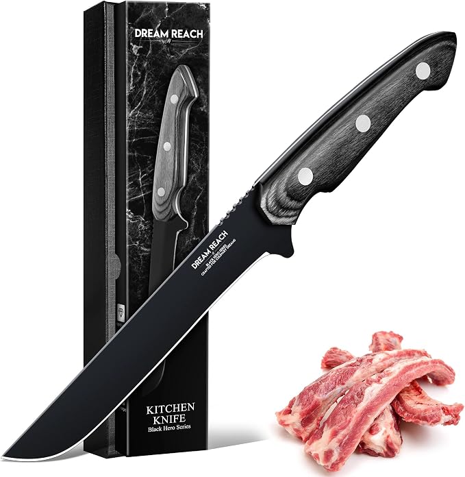 Dream Reach Fillet Boning Knife - Japanese Hand Forged Full Tang Sharp Deboning Knife for Meat Cutting, Kitchen BBQ Gift