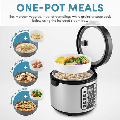 Aroma Housewares AROMA® Professional 20-Cup (Cooked) / 5Qt. Digital Rice Cooker, Steamer, and Slow Cooker Pot with 10 Smart Cooking Modes, Including Sauté-then-Simmer®