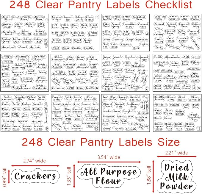 6 Pcs Square Glass Pantry Storage Containers with Bamboo Airtight Lid and 248 Clear Pantry Labels Preprinted - 37oz Thicken Glass Food Storage Jars for Coffee, Cookie, Tea, Sugar, Spice