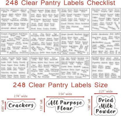 6 Pcs Square Glass Pantry Storage Containers with Bamboo Airtight Lid and 248 Clear Pantry Labels Preprinted - 37oz Thicken Glass Food Storage Jars for Coffee, Cookie, Tea, Sugar, Spice