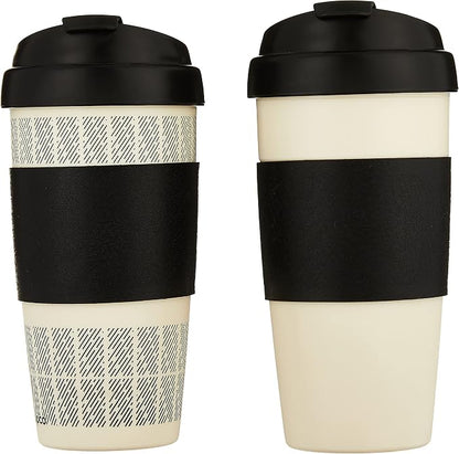 Copco 5237160 Reusable, Insulated Double Wall Travel Mugs 16-ounce White/Black, 2 Count (Pack of 6)