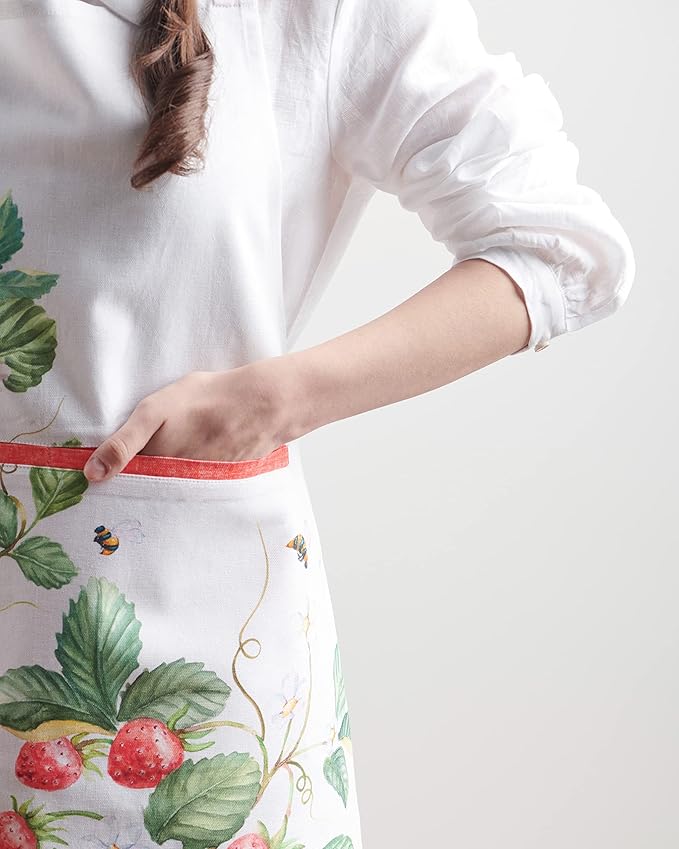 Maison d' Hermine 100% Cotton Apron for women with Pocket Kitchen Chef Apron for Men Cooking Spring Summer