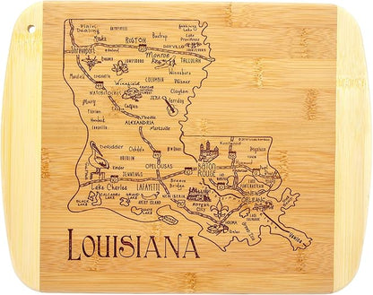 Totally Bamboo A Slice of Life Louisiana State Serving and Cutting Board, 11" x 8.75"