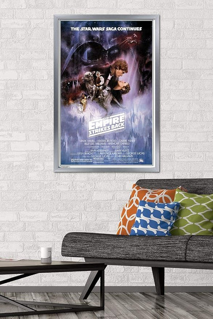 24X36 Star Wars: Saga - The Saga Continues Wall Poster, 36L" x 24W", Silver Framed Version