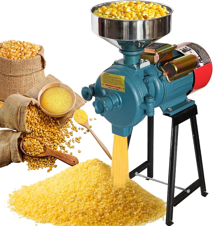 Slsy Heavy Duty Electric Dry Grain Mill Grinder, 3000W High Power Milling Machine, 110V Commercial Flour & Feed Grinder for Corn, Wheat, Rice, Coffee Beanss
