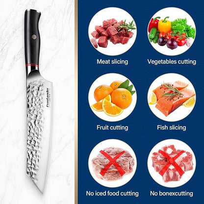 8 Inch Santoku Knife, High Carbon Stainless Steel Damascus Sushi Knife, Professional Sharp Japanese Chef Knife with Ergonomic Handle, Home & Kitchen - Ideal Gift for Home & Kitchen