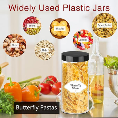 PeacePeo Plastic Jars with Lids 16 OZ, Plastic Jars 24 Pcs Slime Containers with Airtight Screw On Lids Leak Proof Clear Storage Containers Jar Empty for Kitchen & Household Food Storage