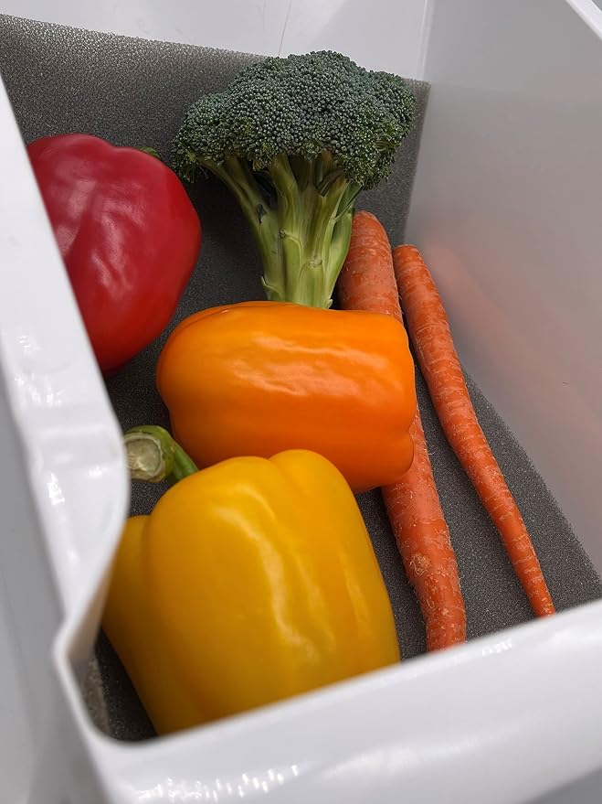 Bluapple Humidity Control Pack Produce Saver Bags And Refrigerator Mat Liners Keep Produce Fresher Longer (Gray)
