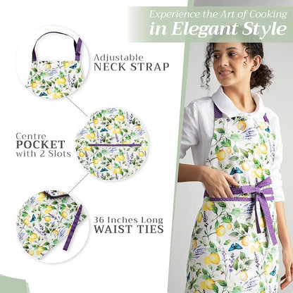 Maison d' Hermine 100% Cotton Apron for women with Pocket Kitchen Chef Apron for Men Cooking Spring Summer