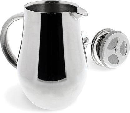SterlingPro Small Insulated Stainless Steel French Press Coffee Maker 34oz - Insulated Metal Double Wall Insulation Cofee Maker | Mirror Finish | Pear Shape | Include x2 Replacement Filter Screens