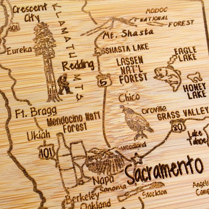 Totally Bamboo A Slice of Life California State Serving and Cutting Board, 11" x 8.75"
