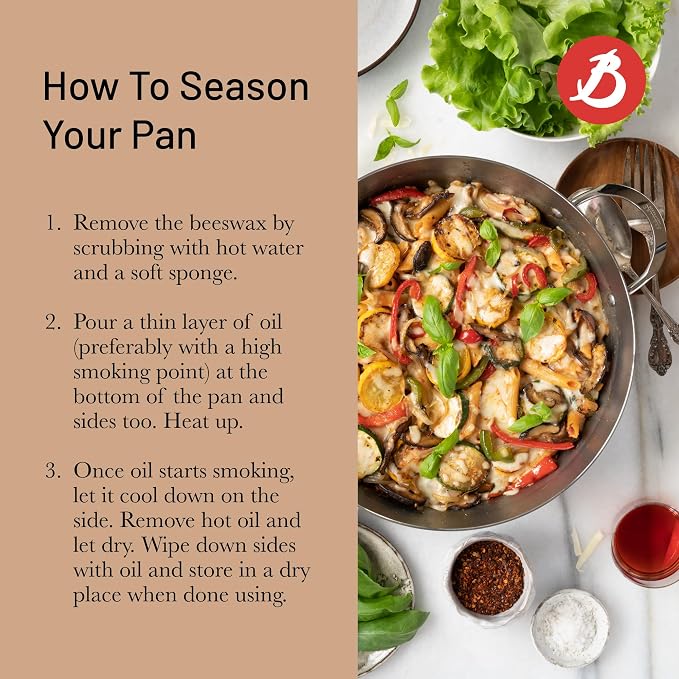 de Buyer MINERAL B Carbon Steel Paella Pan - 12.5” Diameter, 9.25” Cooking Surface - Multipurpose Pan for Stovetop & Oven - Naturally Non-Stick Finish - Made in France