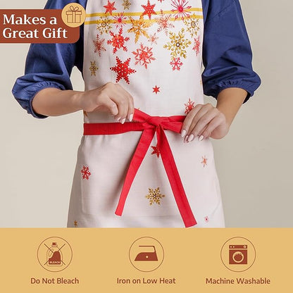 Maison d' Hermine 100% Cotton Apron for women with Pocket Kitchen Chef Apron for Men Cooking Spring Summer