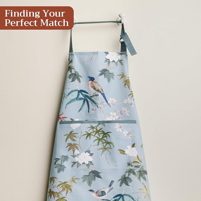 Maison d' Hermine 100% Cotton Apron for women with Pocket Kitchen Chef Apron for Men Cooking Spring Summer