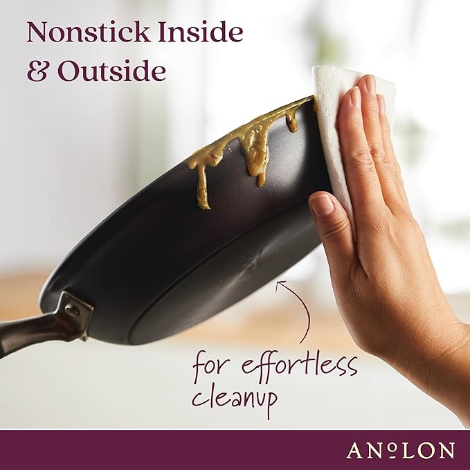 Anolon Advanced Home Hard Anodized Nonstick Cookware Set, Pots and Pans Set, 9-Piece, Moonstone