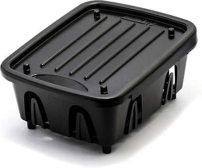Camco RV Mini Dish Drainer & Tray - Features a Sloped Drain Tray Design, Heavy-Duty Construction - Ideal for Small Spaces, Apartments, Boats, and More -9.5"L x 11.7"W x 4.75"H - Black (43512)