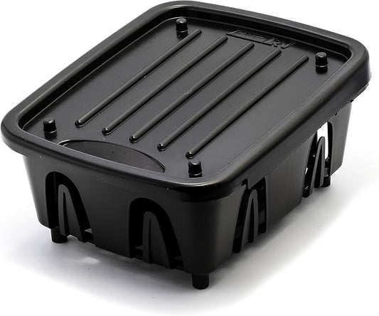 Camco RV Mini Dish Drainer & Tray - Features a Sloped Drain Tray Design, Heavy-Duty Construction - Ideal for Small Spaces, Apartments, Boats, and More -9.5"L x 11.7"W x 4.75"H - Black (43512)