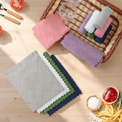 Homaxy Coral Velvet Super Soft Dish Cloths 12 Pack-7" x 9", Absorbent and Fast Dry Microfiber Cleaning Cloth
