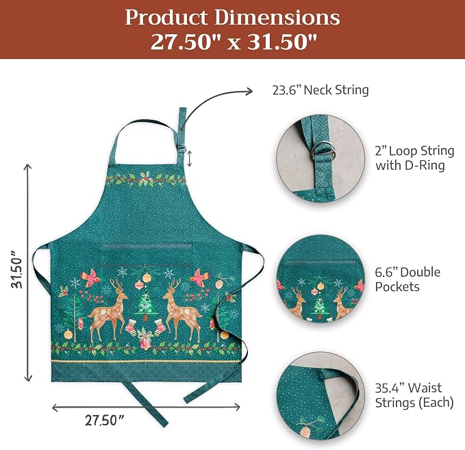 Maison d' Hermine 100% Cotton Apron for women with Pocket Kitchen Chef Apron for Men Cooking Spring Summer
