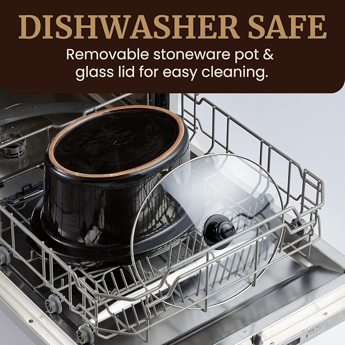 Elite Gourmet Stainless Steel Slow Cooker, Dishwasher-Safe with Tempered Glass Lid, Cool-Touch Handles, Removable Stoneware Pot, 8.5 Quart,MST-900V