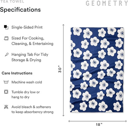 GEOMETRY Kitchen Tea Towels - Quick Dry Microfiber Dish Towels for Kitchen Every Bloom, 18" x 30" 2 Pack