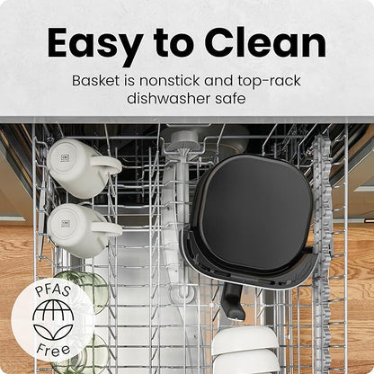 CHEFMAN 2 Qt Mini Air Fryer – Digital Space-Saving Compact Air Fryer with Nonstick and Dishwasher Safe Basket, Quick & Easy Meals in Minutes, Features Digital Timer and Shake Reminder – Black