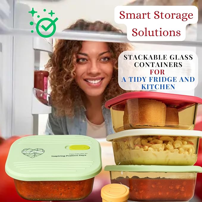 Ai Love Peace Soup Container with Dual Lids,26 oz Borosilicate Glass Lunch Box | Leakproof Lid+ Microwave &Safe Freezer Lid, Stackable,Glass Meal Prep Food Storage,Perfect for Work & Soup Lovers Gift.