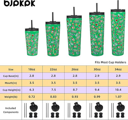 BJPKPK 22oz Stainless Steel Insulated Tumbler With lid And Straw Travel Coffee Thermal Tumblers Cup For Women And Men,Game
