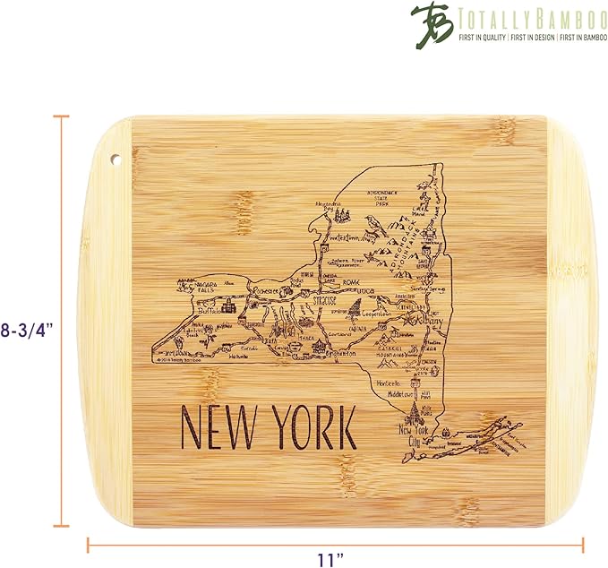 Totally Bamboo A Slice of Life New York State Serving and Cutting Board, 11" x 8.75"