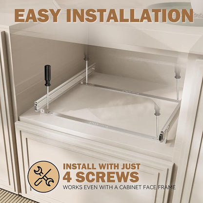 Pull Out Drawers for Cabinets 21"W x 21"D, Slide Out Wood Drawer Shelf, Heavy Duty Caddy Pull Out Cabinet Organizer, Base Cabinet Organization for Kitchen, Pantry