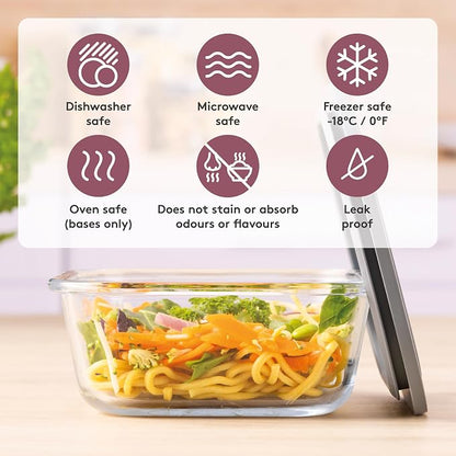 Kilner Fresh Storage 0.8 Litre Airtight Glass Container Durable Leakproof Lid with Vacuum Seal for Food Storage Leftovers Snacks Meal Prep Batch Cooking