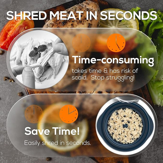 AveFare Chicken Shredder - 11Inch Large Chicken Shredder Tool Twist with Brush, Visible Meat Shredder, Ergonomic Handle, Strong Anti-Slip, BPA Free Dishwasher Safe, Suitable for Pork Beef Chicken