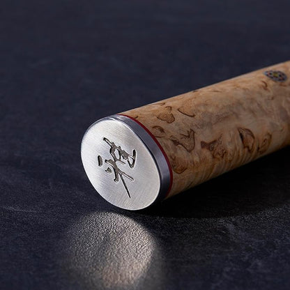 Miyabi Birchwood SG2 Japanese Chef's Knife, 9-inch, Large Blade Chef's Kitchen Knife, Karelian Birch Handle, 100-layer flower Damascus pattern, Handcrafted in Seki, Japan