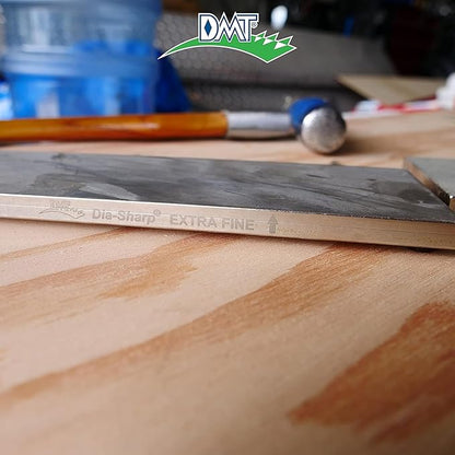 DMT D8E Dia-Sharp Bench Stone - Diamond Knife Sharpener for the Workshop, Jobsite or Kitchen - Extra Fine- Flat Diamond Sharpening - Non-Slip Knife Sharpener- Made in the USA - 8 x 3 x 0.38 Inches