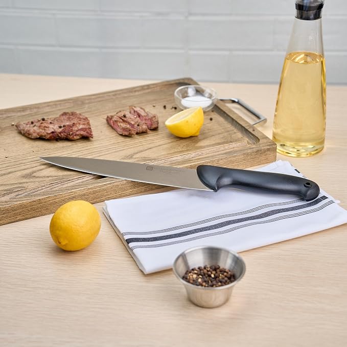 Restaurantware Sensei 10 Inch Chef Knife 1 With Colored Coded Pins Kitchen Knife - High-Carbon Stain-Resistant Black German Steel Meat Knife Ergonomic Handle