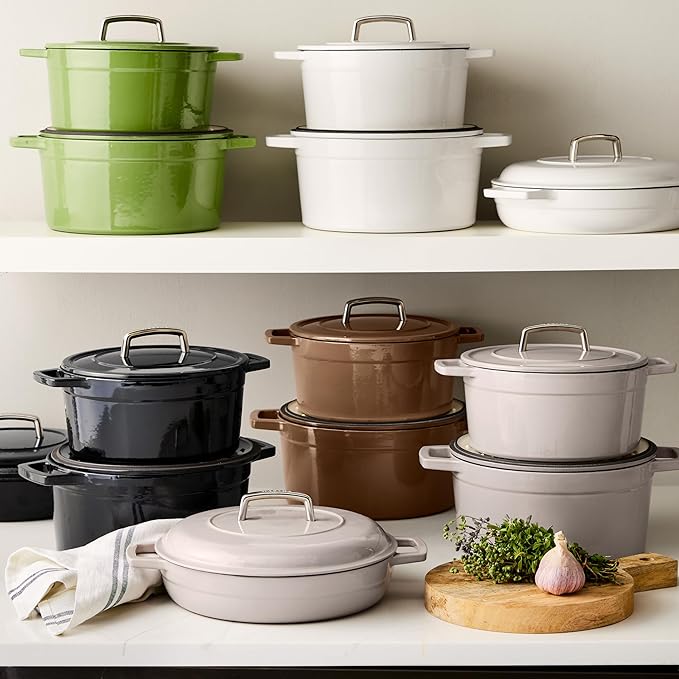 Martha by Martha Stewart 5 QT European Enameled Cast Iron Dutch Oven w/Lid - Bay Leaf
