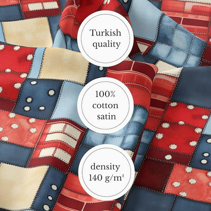 100% Cotton Fabric by the Yard – Turkish Quality Quilting & Sewing Fabric, 1 Yard x 1.69 Yards Wide, Patchwork Cotton for Crafts