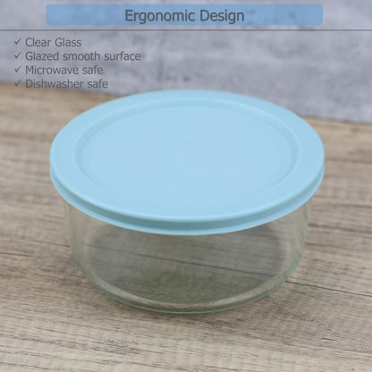 EIKS Glass Storage Container – Airtight Lid – Microwave, Freezer, Dishwasher Safe – Great for Grains, Cereal, Dessert, and Snacks (4 Cup)