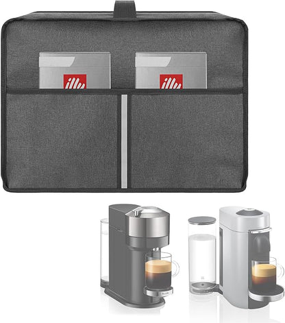 Dust Cover Compatible with Nespresso Vertuo Next Deluxe Coffee, Nespresso Vertuo Plus Deluxe Coffee, The Pearl Cotton Inside Enhances Protection of The Machine -Dark Grey