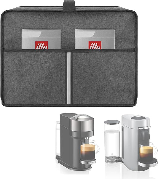 Dust Cover Compatible with Nespresso Vertuo Next Deluxe Coffee, Nespresso Vertuo Plus Deluxe Coffee, The Pearl Cotton Inside Enhances Protection of The Machine -Dark Grey